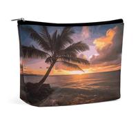 FekiLoot Palm Tree Sunset Beach Toiletry Bag Travel Cosmetic Bag with Zipper Personalized Makeup Pouch Makeup Pouch for Women for Use in Daily Life Travel Other Occasions