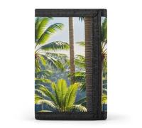 FekiLoot Palm Trees Men's Wallet Extra Capacity Trifold Wallet Thin & Stylish Trifold Card Holder with ID Window