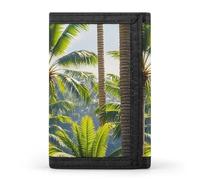 FekiLoot Palm Trees Trifold Wallet Slim Credit Card Holder Stylish Trifold Billfold Minimalist Front Pocket Friendly Purses