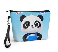 FekiLoot Panda Design Makeup Bags Portable Cosmetic Pouch With Drawstring, Leather Cosmetic Daily Beauty Holder, Travel Toiletry Storage Bag For Daily Use And Vacation