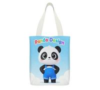 FekiLoot Panda Design Tote Bag Fashion Shopping Bag with Inner Pocket Exquisite Canvas Handbag Double Sided Print Shoulder Container Lightweight Reusable Grocery Pocket for Women Cute Shopper Tote