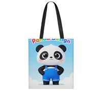 FekiLoot Panda Design Tote Bag Lightweight Elegant Carry Bag Stylish Soft Roomy Handbag Full-Color All-Over Print Reusable Shoulder Bag Chic Daily Shopping Bag For Daily Travel Beach Work