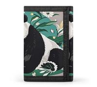 FekiLoot Panda Graphic Black And White Men's Wallet Extra Capacity Trifold Wallet Thin & Stylish Trifold Card Holder with ID Window