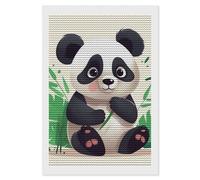 FekiLoot Panda Star Diamond Paintings Kits for Beginners, Gem Dot Crafts for Adults, Full Round Drill Diamond Arts, Diamond Art Kits for Home Wall Decor, Office, Gift 8"x12"