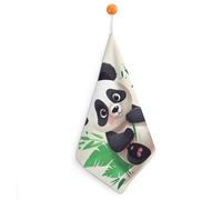 FekiLoot Panda Star Hand Towels for Kitchen, Square Small Towel with Hanging Loop for Bathroom, Absorbent Soft Hand Towels for Travel, Quick Dry Towel for Home, Gym 1PCS