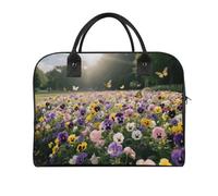 FekiLoot Pansy Perfection Multi-purpose Travel Duffle Bag | Scratch Resistant Nylon Tote Bag with Detachable Strap Travel Tote Handbag for Daily Business Getaways