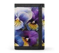 FekiLoot Pansy Perfection Wallet Compact Blocking Trifold Wallets with Zipper Minimalist Purse Wallet Credit Card Holder