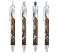 FekiLoot Panther Mountain Lion Ballpoint Pens Retractable Black Ink Ballpoint Pens 0.5mm Medium Point Smooth Writing Pattern Pen with Super Soft Grip Cute Work Supplies for Men Women 4 PCS