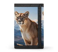FekiLoot Panther & Mountain Lion Wallet Men's Trifold Wallet Extra Capacity Credit Card Holder Cards Purse Front Pocket