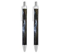 FekiLoot Panther With Blue Eyes Ballpoint Pens Retractable Ball Point Pens Smooth-Flowing Black Ink 0.5mm Writing Pen Black Ink Pen for Men Women 2 PCS