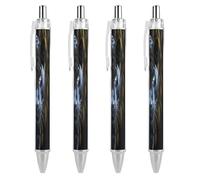 FekiLoot Panther With Blue Eyes Ballpoint Pens Retractable Ball Point Pens Smooth-Flowing Black Ink 0.5mm Writing Pen Black Ink Pen for Men Women 4 PCS