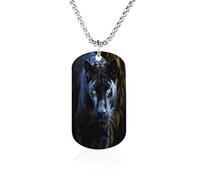 FekiLoot Panther With Blue Eyes Memorial Necklace Fashion Titanium Steel Necklace Personalized Locket Necklaces for Men Unique Necklaces with Memorial Gifts for Women Dad Mom