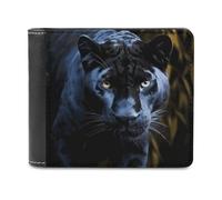 FekiLoot Panther With Blue Eyes Wallet Fashionable Slim Leather Wallet with Multiple Card Slots And Hidden Compartments Wallets