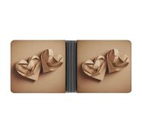FekiLoot Paper Folded Heart Shape Leather Wallet Double-Sided Different Images Bifold Wallet Ultra Strong Stitching Slim Wallets