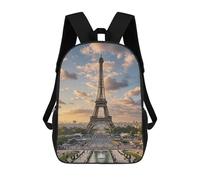 FekiLoot Paris Eiffel Tower Backpack Laptop Computer Bag Large Travel Backpack Custom Print Bookbag Work Casual Daypack