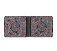 FekiLoot Pattern Made of Lines Leather Wallet Double-Sided Different Images Bifold Wallet Ultra Strong Stitching Slim Wallets