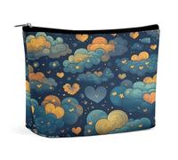 FekiLoot Pattern on Blue Background Toiletry Bag Travel Cosmetic Bag with Zipper Personalized Makeup Pouch Makeup Pouch for Women for Use in Daily Life Travel Other Occasions