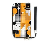 FekiLoot Pattern with Lines Long Wallet Large Capacity Zipper Purse Ladies Multi-card Slot Coin Phone Travel Pocket