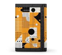 FekiLoot Pattern with Lines Wallet Compact Blocking Trifold Wallets with Zipper Minimalist Purse Wallet Credit Card Holder