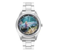 FekiLoot Peace Frog Axolotl Watch Minimalist Alloy Steel Chronometer for Men Women, Sl nalog Stainless Steel Wristwatch for Business Professionals Daily Gift Stainless Steel Watches