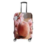 FekiLoot Peach And Flower Travel Luggage Cover Stretchable Airplane Suitcase Protector Sleeve Universal Washable Fit for 19-32 Inch Checked Baggage,Water Resistant Durable Luggage Protector X-Large
