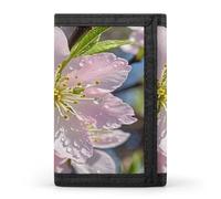 FekiLoot Peach Cherry Blossom Men's Wallet Extra Capacity Trifold Wallet Thin & Stylish Trifold Card Holder with ID Window