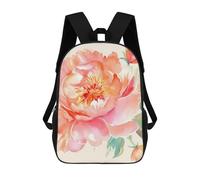 FekiLoot Peach Peony Backpack Laptop Computer Bag Large Travel Backpack Custom Print Bookbag Work Casual Daypack