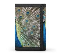 FekiLoot Peacock Pattern Trifold Wallet Slim Credit Card Holder Stylish Trifold Billfold Minimalist Front Pocket Friendly Purses