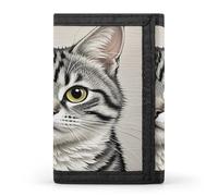 FekiLoot Pencil Style Cat Wallet Slim Trifold Wallets with Multiple Card Slots Credit Card Holder Pocket Coin Purse