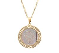 FekiLoot Pendant Glow in The Dark Necklace for Men Women Personalized Picture Diamond Circle Necklace Pendant Jewelry with Picture with 19.7 Inch Chain Gift for Valentine's Day, One Size, Titanium