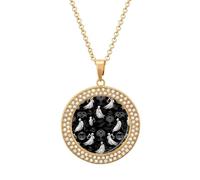 FekiLoot Pendant Halloween Goth Necklace for Men Women Personalized Picture Diamond Circle Necklace Pendant Jewelry with Picture with 19.7 Inch Chain Gift for Valentine's Day, One Size, Titanium Steel