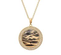 FekiLoot Pendant Lonely Desert Necklace for Men Women Personalized Picture Diamond Circle Necklace Pendant Jewelry with Picture with 19.7 Inch Chain Gift for Valentine's Day, One Size, Titanium Steel