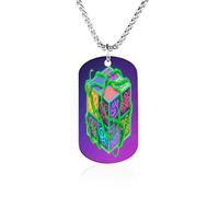 FekiLoot Pendant Necklace for Women Men Graffiti_cube 23.6" Chain Titanium Steel Memorial Picture Couple Necklaces Personalized Pendants Elegant Hip Hop Jewelry Keepsake Valentine's Day Gift