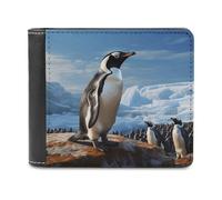 FekiLoot Penguin Print PU Leather Wallet Bifold Wallet Front Pocket Wallets Fashion Purse Slim Billfold Credit Card Holder