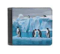 FekiLoot Penguins On The Iceberg Leather Wallet Extra Capacity Bifold Wallet Stylish Cash Purse Front Pocket Wallets Credit Card Holder