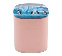FekiLoot Penguins On The Iceberg Rotating Jewelry Box Trend Jewelry Organizer Clear Cute Spinning Trinket Case Large Capacity Jewelry Storage Case For Women Desktop Jewelry Holder Birthday Gift