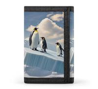 FekiLoot Penguins On The Iceberg Wallet Men's Trifold Wallet Extra Capacity Credit Card Holder Cards Purse Front Pocket