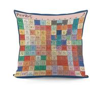 FekiLoot Periodic Table of Elements Pillow Covers with Zipper for Sofa, Soft Plush Pillowcase for Living Room, Cozy Fluffy Cushion Covers for Bedroom, Breathable Throw Pillow Cover for Hotel, 18 in