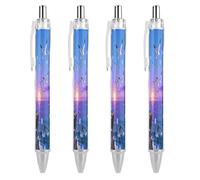 FekiLoot Petal Dance Anime Ballpoint Pens Retractable Ball Point Pens Smooth-Flowing Black Ink 0.5mm Writing Pen Black Ink Pen for Men Women 4 PCS