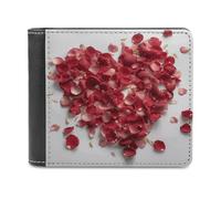 FekiLoot Petals Form Heart Shape PU Leather Wallet Bifold Wallet Front Pocket Wallets Fashion Purse Slim Billfold Credit Card Holder