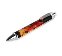 FekiLoot Phoenix Flame Ballpoint Pens Retractable Ball Point Pens Smooth-Flowing Black Ink 0.5mm Writing Pen Black Ink Pen for Men Women 1 PCS