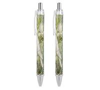 FekiLoot Pigeon Magnolia Bloom Ballpoint Pens Retractable Ball Point Pens Smooth-Flowing Black Ink 0.5mm Writing Pen Black Ink Pen for Men Women 2 PCS