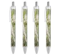 FekiLoot Pigeon Magnolia Bloom Ballpoint Pens Retractable Ball Point Pens Smooth-Flowing Black Ink 0.5mm Writing Pen Black Ink Pen for Men Women 4 PCS