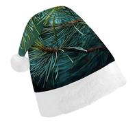 FekiLoot Pine Tree Green Needles Christmas Hat Cap with Plush Trim Warm Xmas Hats Headwear for Winter Holiday Party Supply