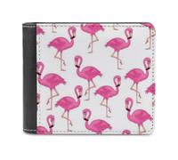 FekiLoot Pink Flamingo Bifold Wallet PU Leather Slim Card Holder with Exquisite Stitching Soft Touch Casual Bi-fold Purse Classic Compact Wallet for Everyday Work and Travel