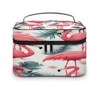 FekiLoot Pink Flamingo Pattern Makeup Bag Personalized Portable Travel Toiletry Bag Waterproof Cute Large Capacity Cosmetics Bags Fashion Lightweight Makeup Organizer Bags for Women