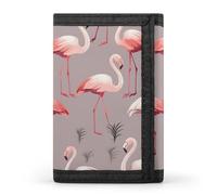 FekiLoot Pink Flamingo Pattern Trifold Wallet Slim Minimalist Front Pocket Men's Passcase Wallet Credit Card Holder