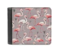 FekiLoot Pink Flamingo Pattern Wallet for Women Men Soft PU Leather Wallet Extra Capacity Bifold Wallets Slim Minimalist Front Pocket