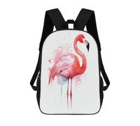 FekiLoot Pink Flamingo Watercolor Backpacks, 17" Laptop Backpack