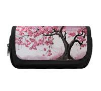FekiLoot Pink Flower Tree Pencil Case Office Pencil Box Large Capacity Pencil Box Pouch Holder Double Zipper Pencil Case Use to Organize Desktop And Plan Space Home Office